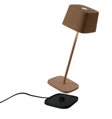 Zdjęcie produktu dla Lampa stołowa LED Zafferano Ofelia Pro Corten, ładowalna i ściemnialna - 2200-2700-3000K - maksymalna moc 9 godzin