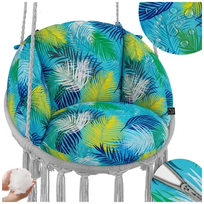 Produktbild von Wasserdichtes Kissen für Hängesessel Nestschaukel mit Reißverschluss, Bequeme Gartenkissen Auflage für Hängekorb Outdoor, Palm Breeze