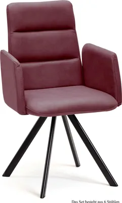 Produktbild von Armlehnstuhl (6er-Set) Deane 52x92x60 Schwarz/Marsala