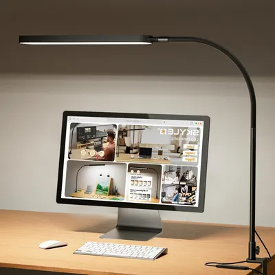 Image de Lampe de bureau LED - Flexible - Éclairage de poste de travail - 1300 lumens - Hauteur : 11-85 cm - Noir