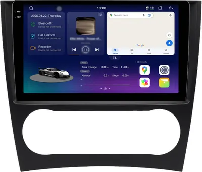 Image de 2K Écran Autoradio Android 256GB pour Mercedes Classe C W203 (2004–2007) avec CarPlay, Android Auto, navigation GPS, 4G LTE, Bluetooth, DAB+, caméra de recul etau volant