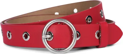 Produktbild von styleBREAKER Damen Leder Gürtel mit Nieten und glänzender Oberfläche, Echtleder, kürzbar 03010103