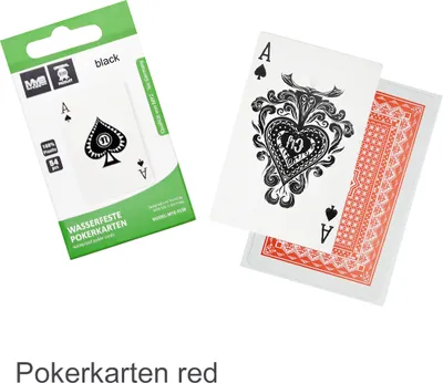 Produktbild von Pokerkarten Plastikkarten Kunststoffkarten aus Kunststoff & Plastik Wasserfest 54 Karten Deck rot