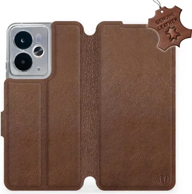 Produktbild von Echtleder Handyhülle für Realme 14 5G, Mobiwear Leather, Braun