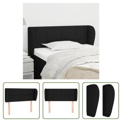 Produktbild von The Living Store Kopfteil mit Ohren Schwarz 93x23x78/88 cm Stoff