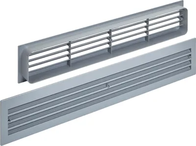 Produktbild von Lüftungsgitter BRISE 457 x 92 x 17 mm grau doppelseitig durchblicksicher Schlitzlochung Türlüftungsgitter Schlitzgitter Abluftgitter von SO-TECH