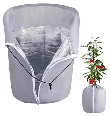 Produktbild von Thermo Topfschutz für Pflanzen im Winter, Schutz für Kübelpflanzen vor Frost und Nässe, Topfschutz mit Zugband, Frostschutz für Pflanzkübel, wasserdichte und atmungsaktive Schutztasche