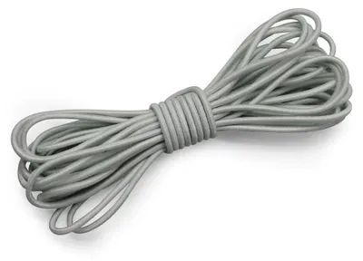 Produktbild von Elastische Schnur - Rundes Gummiband 2,5 mm - Stoßdämpfende Gummileine - Hohe Elastizität - 5,5 m Rolle - Nähen & Basteln - Grau Grey004