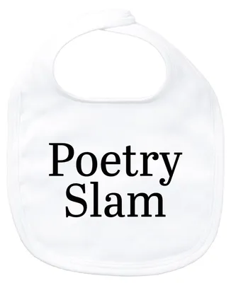 Produktbild von Huuraa Baby Lätzchen Poetry Slam Schriftzug White Klettverschluss  Baumwolle Latz Geschenkidee