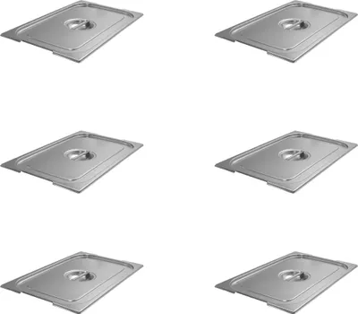 Produktbild von 6 Stück  AcMax GN 1/1 Deckel Abdeckung für GN-Behälter mit Fallgriff Edelstahl Gastronorm