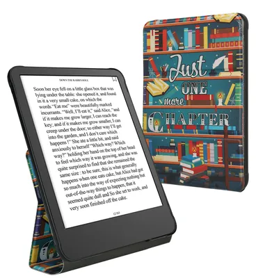 Produktbild von kwmobile Hülle für Amazon Kindle Paperwhite (2024)/Colorsoft Case - Schutzhülle aus Kunstleder - Cover mit Standfunktion in Mehrfarbig Bibliothek