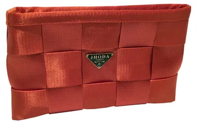 Productafbeelding van Skybelt dameshandtas, oranje, met originele vliegtuigriem, clutch, polstas