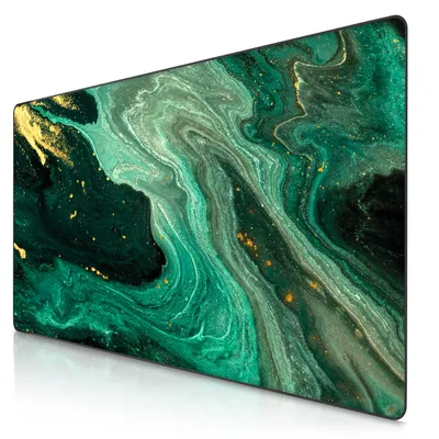 Produktbild von Titanwolf Gaming Mauspad XXXL, Speed Mousepad 1200 x 600 x 3 mm, große Schreibtischauflage, rutschfest, abwaschbar, Geschwindigkeit & Präzision, Marmor Grün Gold