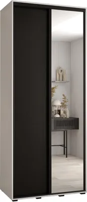 Produktbild von MEBLE KRYSPOL Davos 3 Schrank, zwei Türen - 235,2x120x45 cm - Weiß Schwarz Schwarz