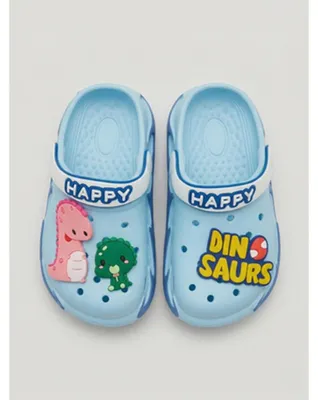 Produktbild von Kinder Clogs Dino Hausschuhe EVA Mädchen Jungen - Blau, Gr. 25