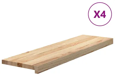 Image de vidaXL Marches d'escalier 4 pcs. Non traitées 90x30x2 cm Chêne massif