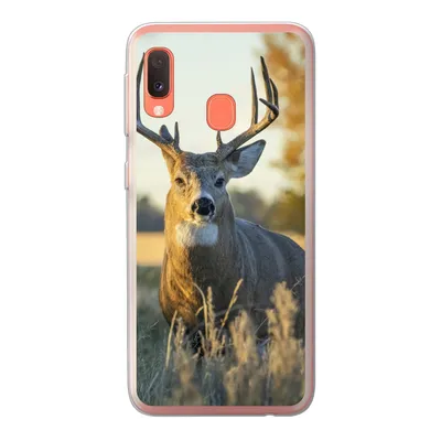 Produktbild von MuchoWow® Handyhülle Schutzhülle Hülle für Samsung Galaxy A20e Hirsche - Gras - Herbst - Geweih - Natur - Tiere Silikon Softcase Handy Hülle - Abdeckung