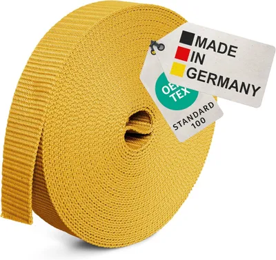 Produktbild von Gurtband 10 m, 25 mm, Gelb, Polypropylen, fuer Befestigen und Naehen