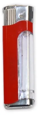 Feuerzeug Farce Choc, nachfüllbar, Zink, Butan, rot