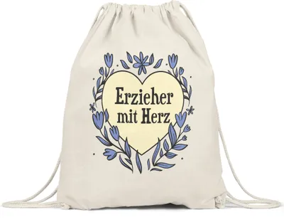 Produktbild von Erzieher mit Herz Turnbeutel Gymsack  Geschenkidee Zum Danke Sagen Bester Erzieher