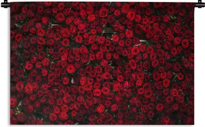 Produktbild von MuchoWow® Wandteppich Wandbehang Blumen - Rosen - Rot 120x80 cm Tapisserie Dekoration Wandtuch - Wanddekorationen - Wandtücher