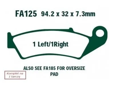 Produktbild von EBC Brakes Bremsbeläge Satz Bremsklötze FA125TT