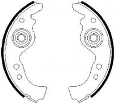 Produktbild von BOSCH 0 986 487 030 - OE SE028165299B Bremsbackensatz für Panda, Punto, Seicento, Tipo, Uno
