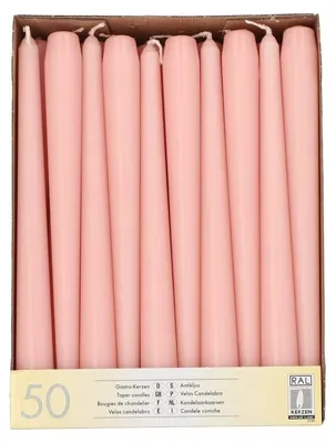 Produktbild von 100 Papstar Leuchterkerzen Ø 2,2 cm, 25 cm peach 37615
