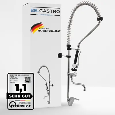 Gastro-Abwaschbrause, Edelstahl, 115 cm, mit Hebelgriff
