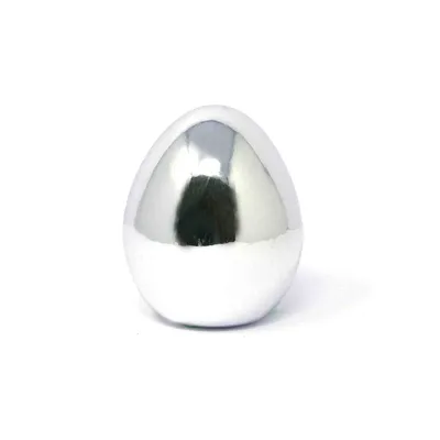 Produktbild von Porzellan Ei silber glänzend Frühlingsosterdekoration Höhe 8cm