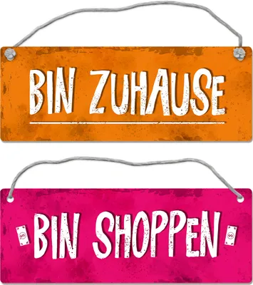 Produktbild von Bin shoppen - Bin Zuhause Wendeschild mit Kordel Schild Türschild Türhänger
