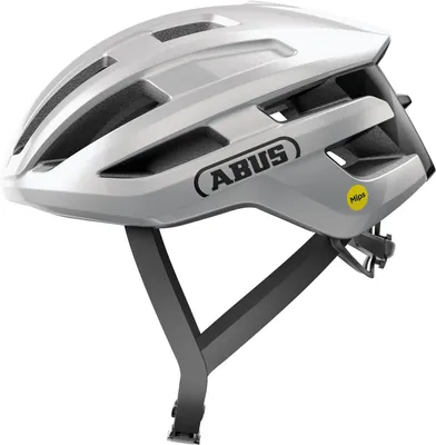 Produktbild von ABUS Rennradhelm PowerDome MIPS - leichter Fahrradhelm mit cleverem Belüftungssystem und Aufprallschutz -  Italy - für Damen und Herren - Silber, Größe L (57-61 cm)
