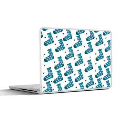 Produktbild von MuchoWow® Laptop Aufkleber Sticker Cover Socken - Schnittmuster - Herzen 36.5x27.5 cm - Laptop-Sticker