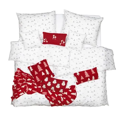 Obrázek produktu pro SCANquilt povlečení KREP stromky bílošedá 100% bavlna 140 x 200/70 x 90 cm