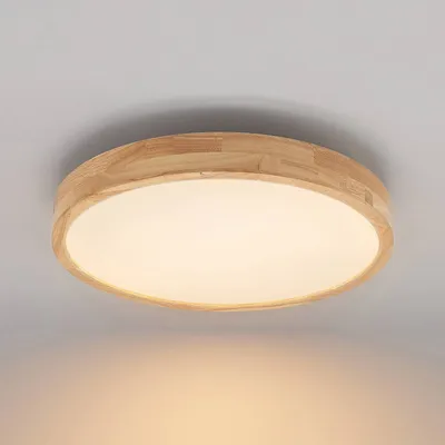 Produktbild von Lindby LED-Deckenlampe Lanira, Ø 50 cm, Holz, Remote, CCT