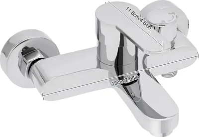 Produktbild von Wandmontierter Badewannenmischer, zwei Auslassmodi, einfache Installation, Silber