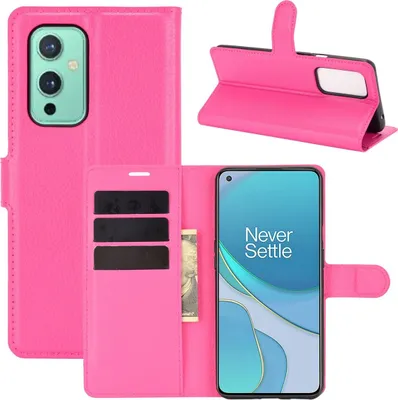 Produktbild von Schutzhülle für OnePlus 9 Case Handy Hülle Cover Case Schutztasche Wallet Klapptasche, Farbe:Pink