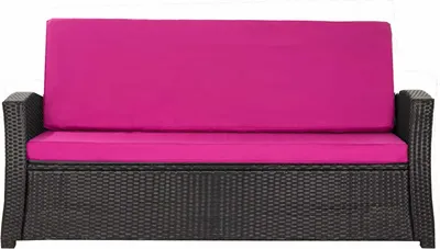 Produktbild von Gartenkissen für Polyrattan Gartenmöbel Bankkissen outdoor 160x60x50 Rosa, lounge-ersatzkissen set, Kissen für ein 3-Sitzer-Rattan Sofa