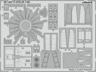 Produktbild von Eduard Accessories 491407 - 1:48 P-47D-25 - Neu