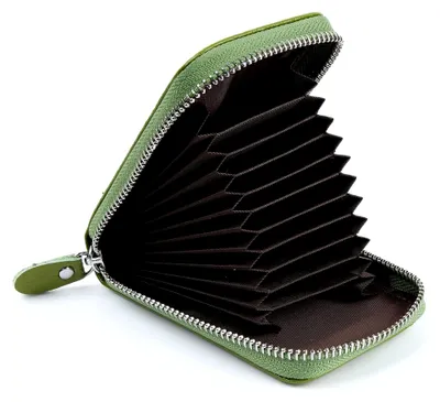 Produktbild von RFID Kreditkartenetui aus Leder für Damen und Herren mit Reißverschluss