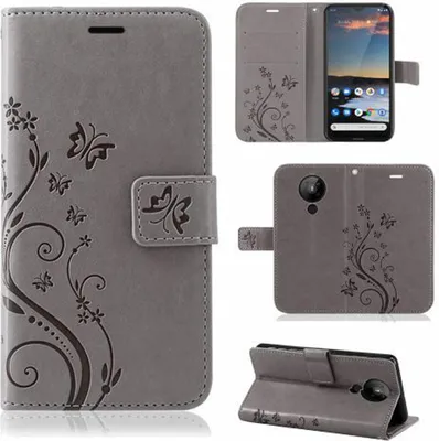 Produktbild von Handy Tasche Nokia Handyhülle Hülle Schutzhülle Klapphülle Case Schale Etui Book Nokia 5.3 Grau