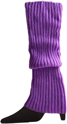 Productafbeelding van Gebreide Dames Beenwarmers - Winter Katoen Knielange Sokken Zonder Voeten - Licht Paars - One Size