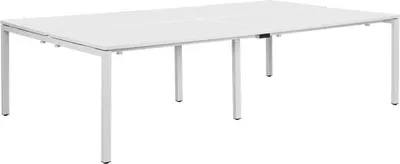 Produktbild von PAPERFLOW easyDesk Doppelschreibtisch weiß rechteckig 4-Fuß-Gestell weiß 280,0 x 166,0 cm