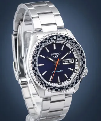 Produktbild von Herrenuhr Japoński 5 Sports Automatic Petrol Blue Checker Flag Special Edition