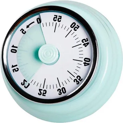 Image de Minuteur de cuisine - Minuteur mécanique - Pour apprendre à cuisiner - Rotation à 360 degrés - 0 à 60 minutes - Vert