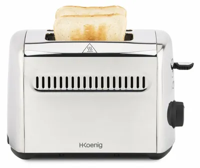 Toaster 2 Scheiben, Edelstahl, 40 mm Schlitze, 7 Bräunungsstufen, Auftaufunktion