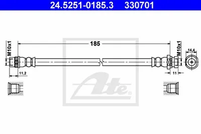 Produktbild von ATE Bremsschlauch 24.5251-0185.3