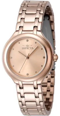 Obrázek produktu pro Invicta Wildflower 48228 Dámské Hodinky - Quartz Hnutí - Nerezová Ocel s Růžově Zlatým Ciferníkem - 32 mm