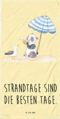 Produktbild von Mr. & Mrs. Panda Handtuch Sommer Strandtage - Gelb Pastell - Geschenk, Blühende Blumen, Strandurlaub, Duschhandtuch, Badehandtuch, Strandtuch, Strandlaken, Herbst, Küste