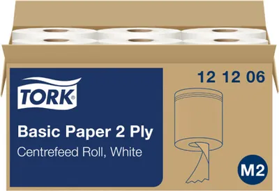 Produktbild von Tork Handtuchrolle M2 121206 160mx20cm 2lagig ws 6 Rl./Pack